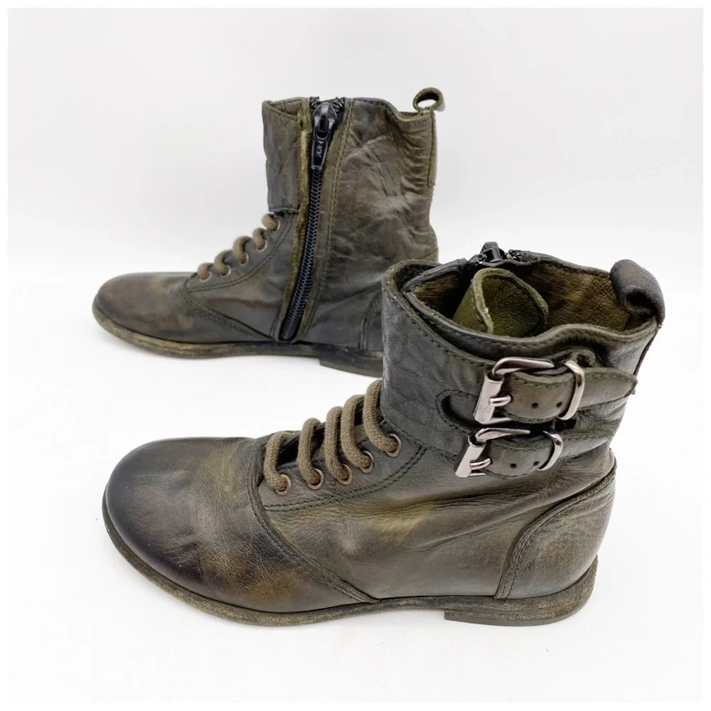 Bonpoint Green Lace‎ Up Boots Size 28